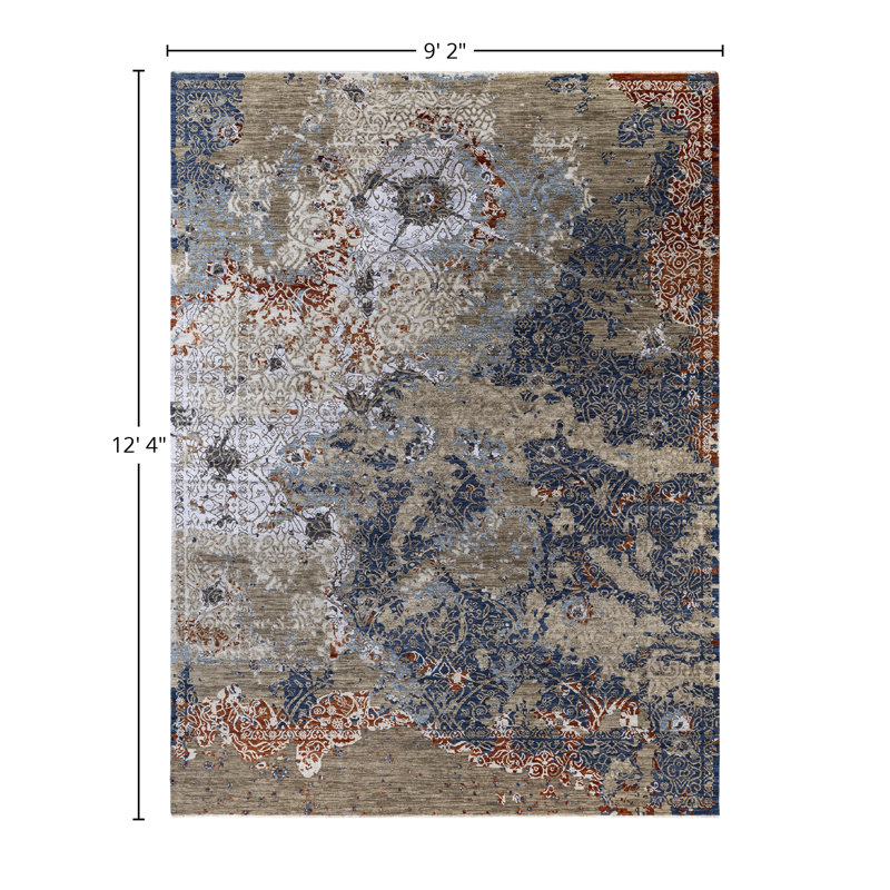 Overdyed One-of-a-Kind 9' 2" X 12' 4" Hand Knotted Area Rug