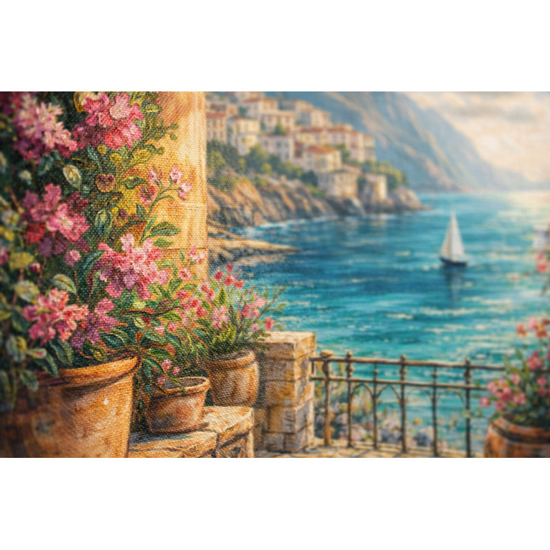 Art mural méditerranéen sur toile méditerranéenne, H 24 po x l 36 po x 1,5 po