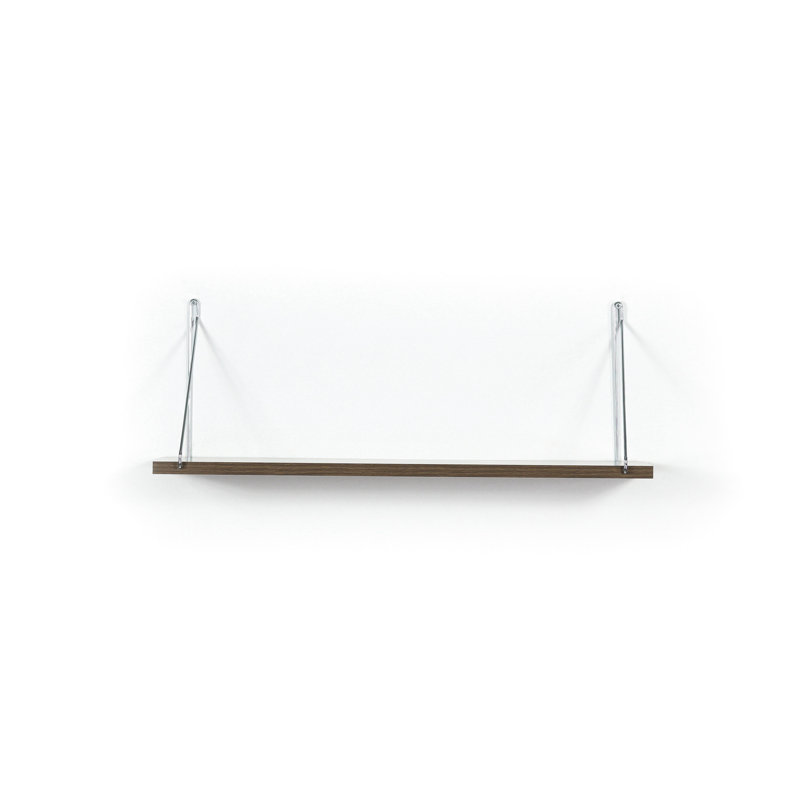 Floating Wall Shelf, Single - Mounted Shelf With Finished Metal Supports, White Color, For Books And Small Decorations, Modern Style Space Saving Design Decor, White/ Decorative Items Books,