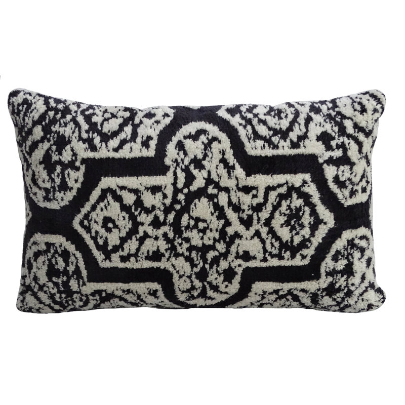 Embroidered Cotton Blend Throw Pillow