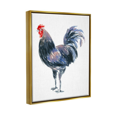 Coq sur bois par Claudia Bianchi, impression