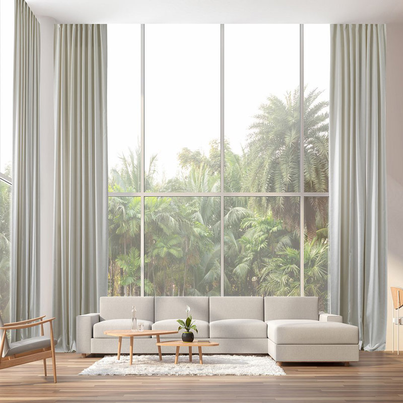 Room Darkening Single Curtain Panel, White, 260cm Width x 295cm Drop