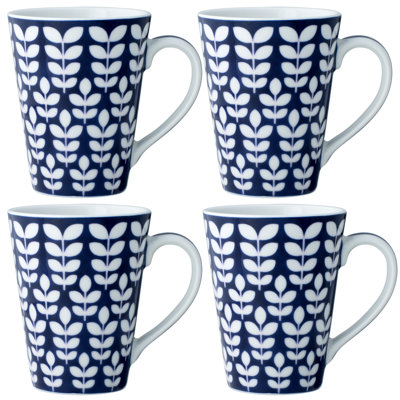Noritake Bluefjord Set Of 4 Mugs, 12 Oz.