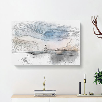 Lighthouse & Seascape At Dusk - Wrapped Canvas