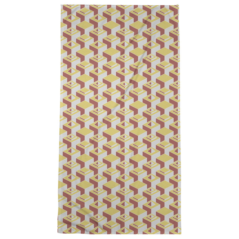 Serviette de plage classique gratte-ciels, Jaune/rouge