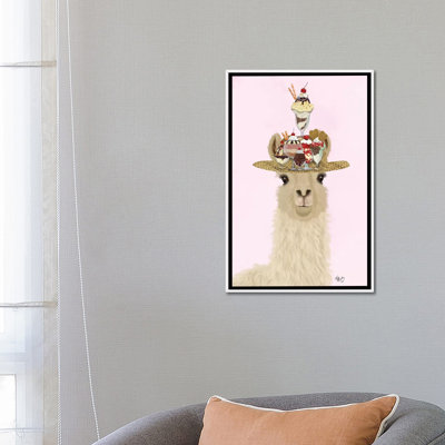 «Llama Ice Cream Hat» par Fab Funky - impression d'art graphique