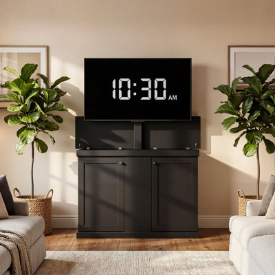 50" Painted Automatic TV Lift Cabinet,TV Stand With Remote Control And Safety Stopper