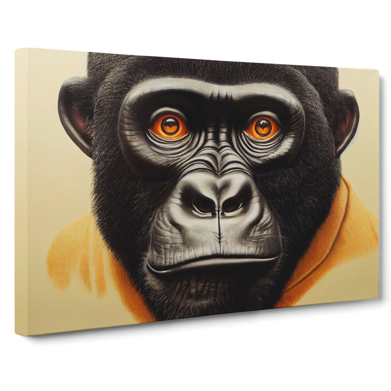 Curious Gorilla - Wrapped Canvas, 35cm H x 50cm W x 3cm D
