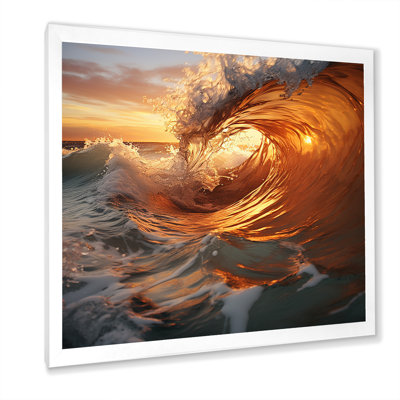 " Minimalism Yellow Wave Sunrise "