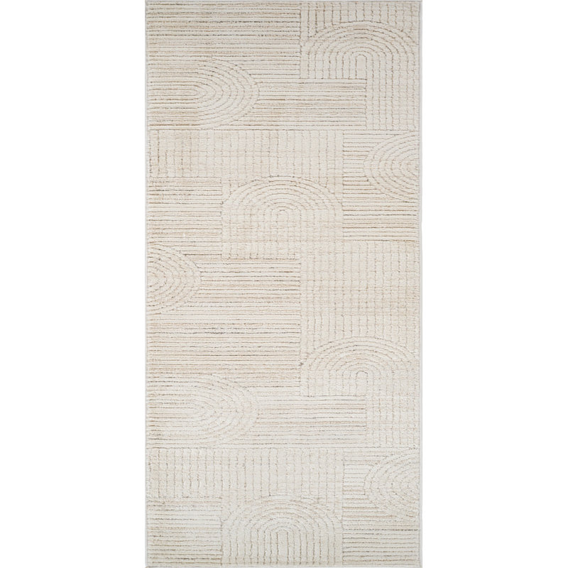 Tapis tapis d'intérieur moderne, beige crème., Tapis de couloir 2 pi 3 po x 8 pi