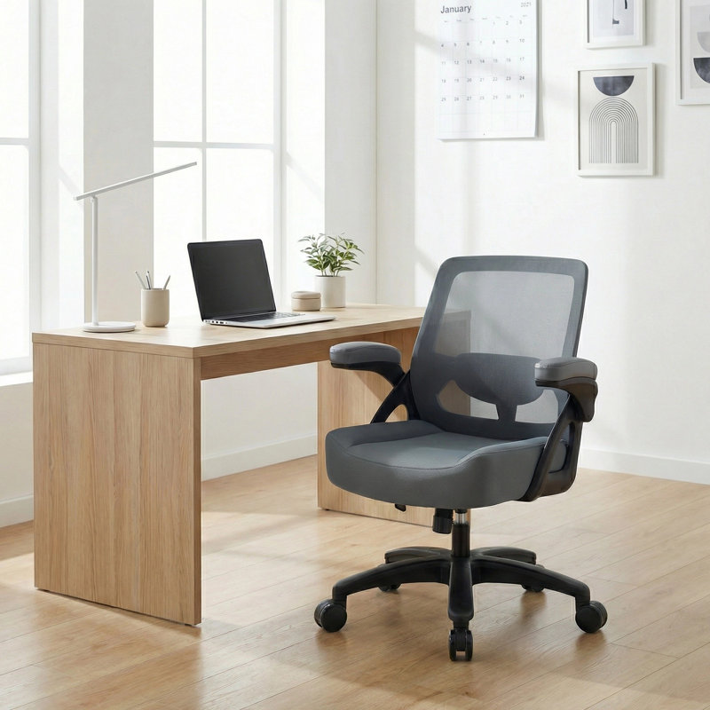Big/Tall Adjustable Mesh Office Chair Wide Seat Desk Chair, Dark Gray