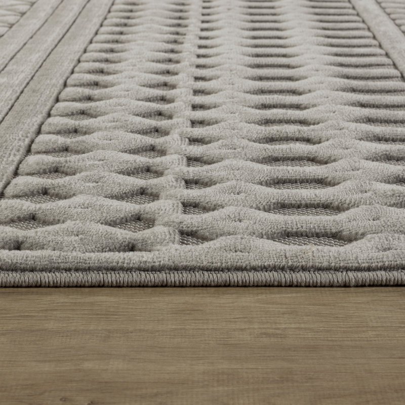 Syier In- & Outdoor Scandi Modern White Area Rug, Rectangle 16'8" x 22'11"