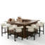 Modern Bouclé Upholstered Counter Height Bar Stools With Arms, Black Metal Frame Kitchen Island Stools