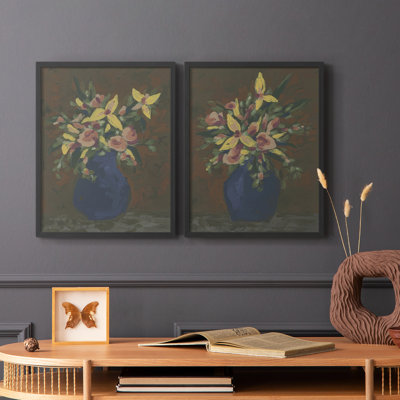 «Dark Bouquet I», reproduction encadrée de qualité supérieure - prête à être accrochée - aucun clou requis - aucun clou requis