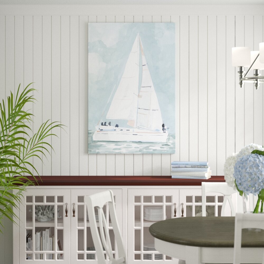 Leinwandbild Soft Sailboat I von Emma Scarvey