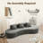 Boneless Curved Sectional Sofa with pillows-1881852598