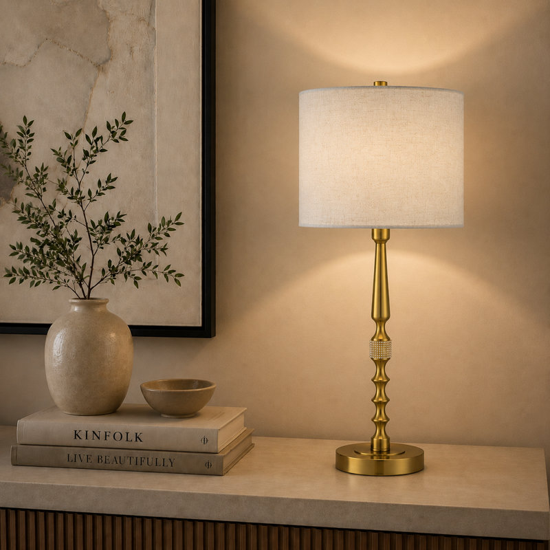 62.5cm Metal Table Lamp, brass