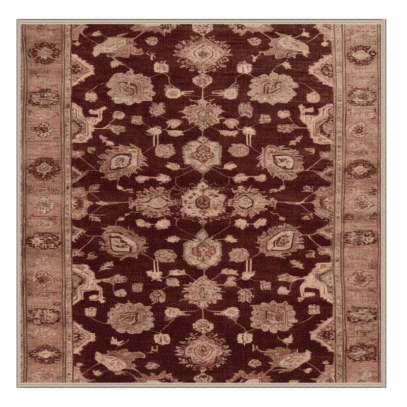 Tapis brun lavable à la machine, Carré 7 pi