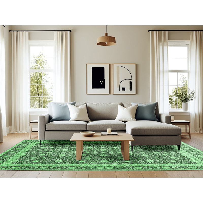 Maesynn Washable Oriental Indoor Rug, Rectangle 6' x 9'