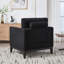 Fauteuil d'appoint de 35,4 po de style campagne moderne avec pattes, fauteuil de lecture à base de bois et canapé avec deux traversins pour les bureaux et les salons, Boucle.-711070941-711070942