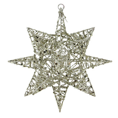 Ornement de Noël en forme d'étoile tridimensionnelle 7 "or scintillant 7"