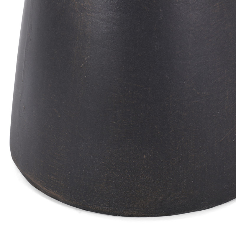 Table d'appoint d'extérieur en béton léger - plateau demi-sphère, base piédestal