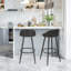 Ackeron Upholstered Counter Stool with Metal Frame-339416064
