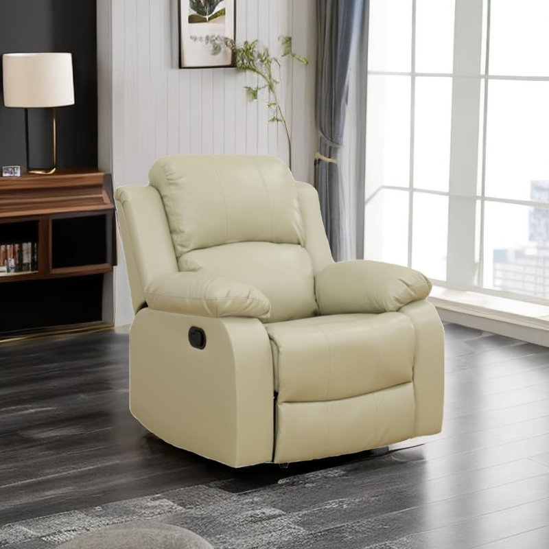 Fauteuil inclinable en cuir recyclé beige