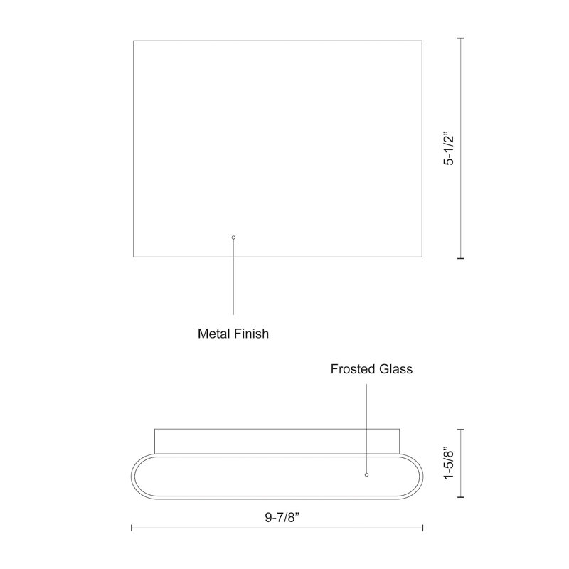 Slate Wall Sconce, LED, Frosted Glass, 5.5" H, Brushed Nickel, 5.5" H x 9.875" W x 1.625" D