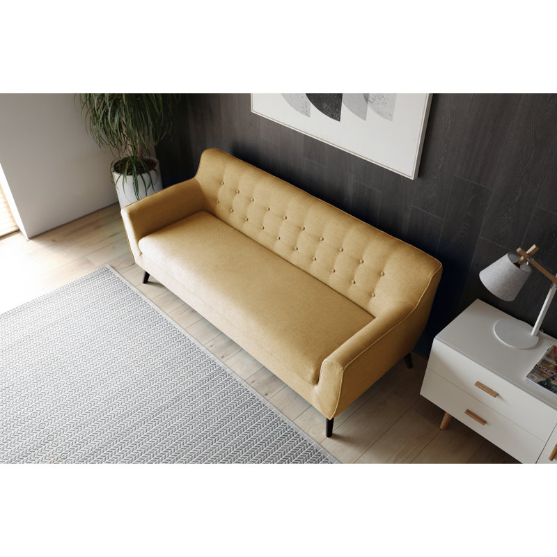 Canapé à accoudoirs carrés 74,8 po, Jaune