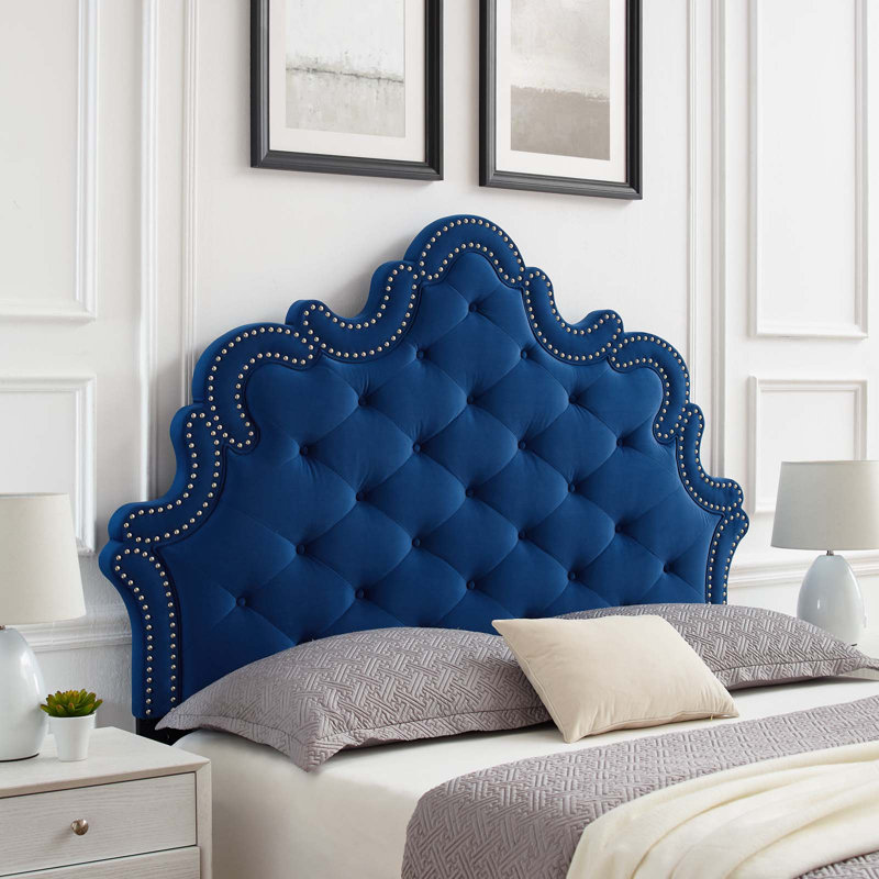 Tête de lit Arabella, Simple, Bleu marine