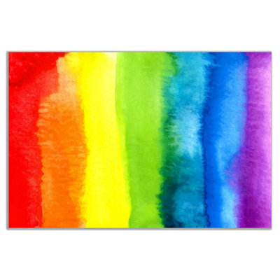 Abstract Watercolour Rainbow - Wrapped Canvas Painting