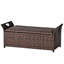 Outdoor Storage Bench With Smooth Handle - Enhances Modern Look, Fits Deck, Garden And Poolside Deck Hand-woven Detail