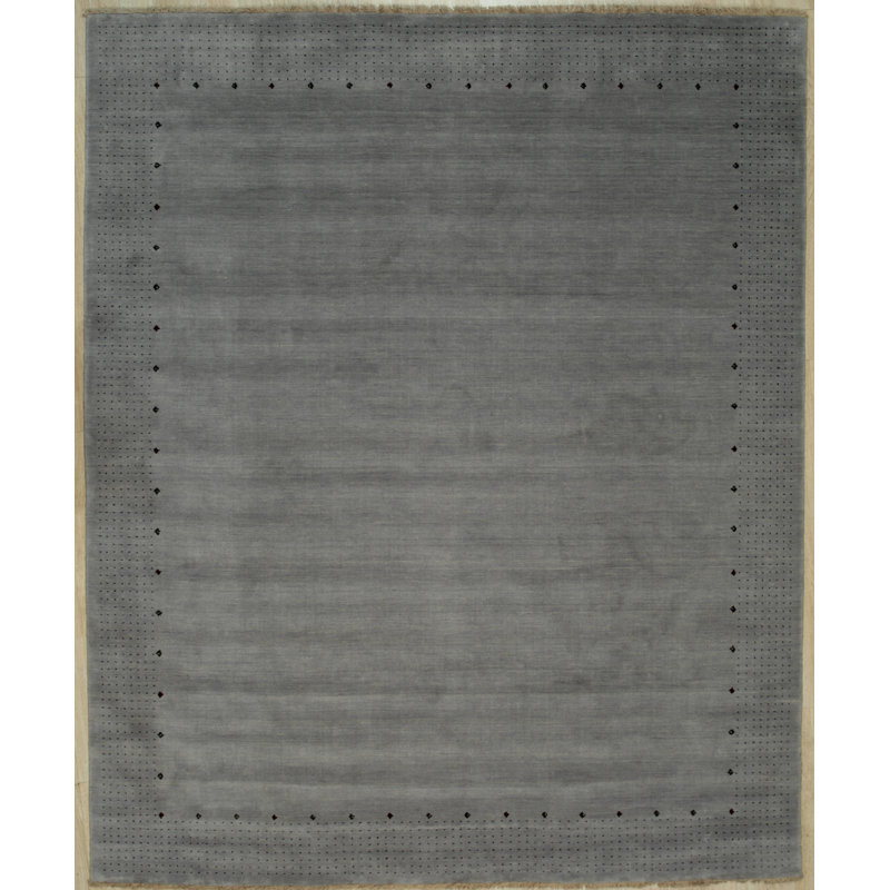 Sophie Alluring Gray Handmade Wool Area Rug, Rectangle 8' x 10'