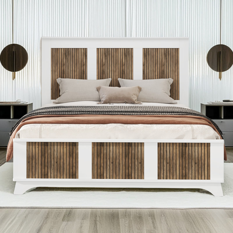 Lit plateforme Farmhouse, Blanc, Grand lit
