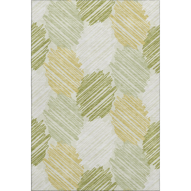 Premium Machine Washable Lonon AMF1942 Geometric Rug, Rectangle 9' x 12'