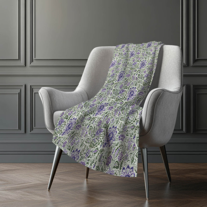 Jeté floral Sherpa ASB660 Addison, Olive