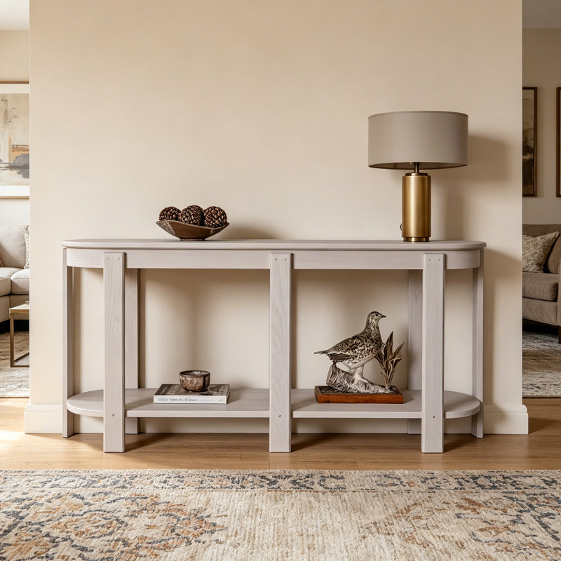 Console Nordic Minimalist, H 31,5 po x l 59,1 po x P 13,8 po, Ivoire ivoire