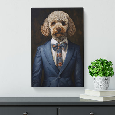 Poodle in a Suit Painting No.3 - Wrapped Canvas