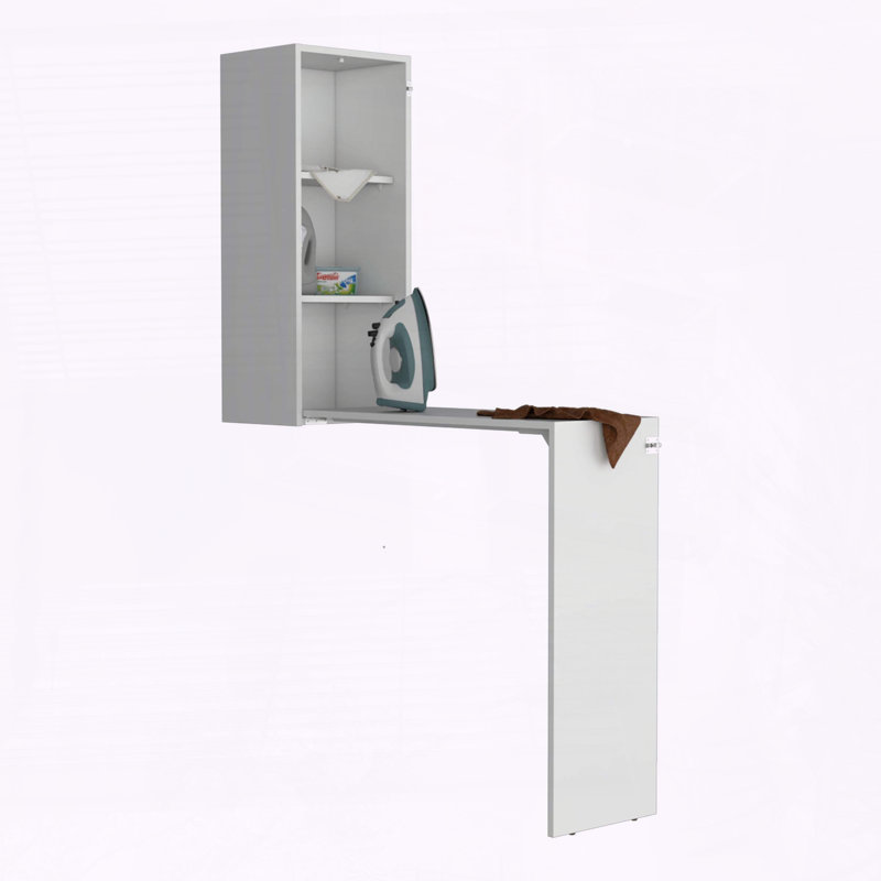 Armoire de table pliable en fer de 42 po de fer - Bureau pliable, table de salle à manger et armoire à repasser