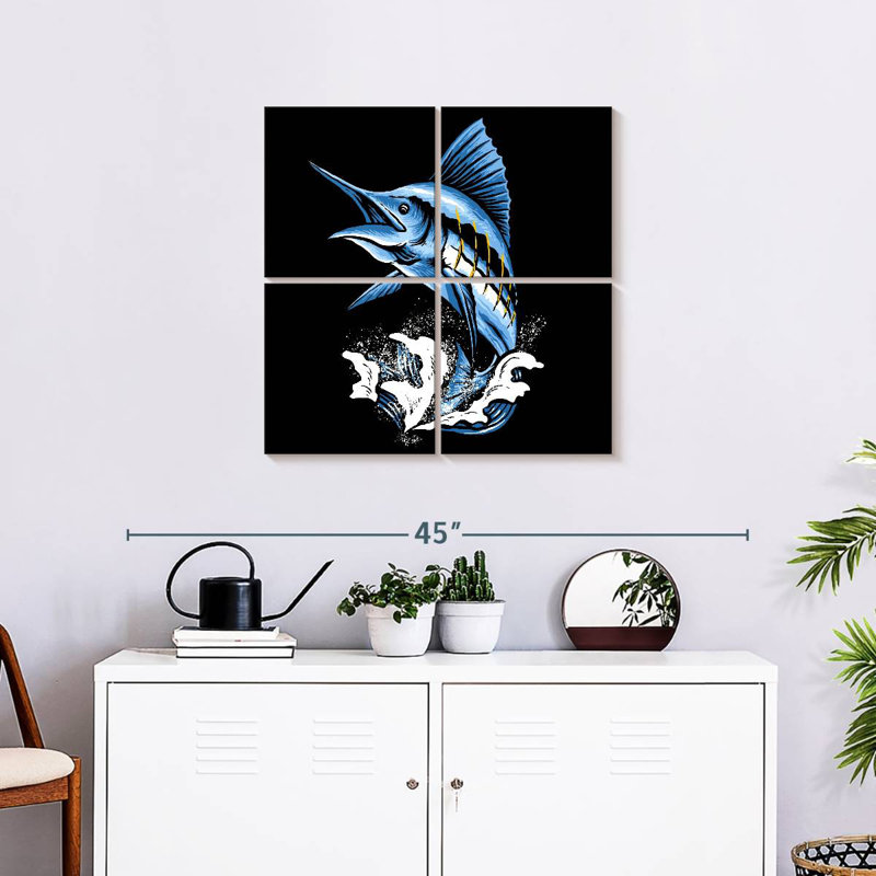 Brampt Jumping Marlin Fish, 26" H x 26" W