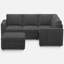 Canapé de rangement modulaire en L Aubade avec repose-pieds amovible-805846001