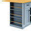 Îlot de cuisine roulant de 53 pouces en bleu - avec options de rangement interne, abattant pliable et support électrique, connexions électriques-307155869