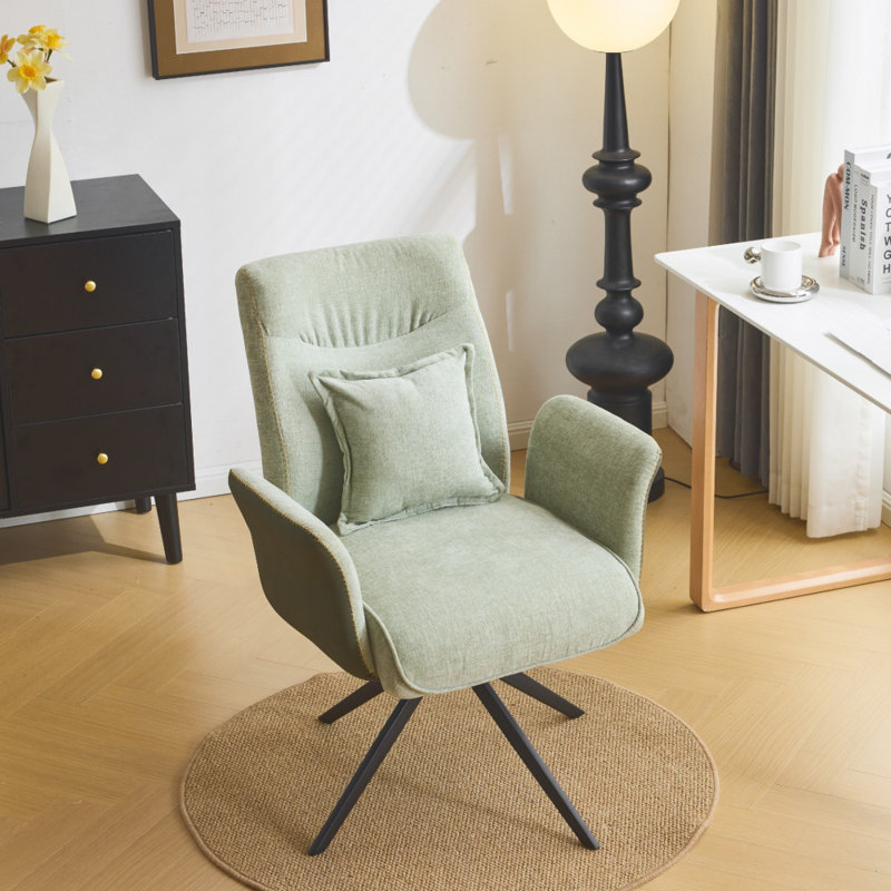 Chaise de bureau pivotante en queue d'aronde 28,3 po Chenille, Vert