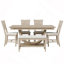 Ensemble de 6 tables de salle à manger en bois 6 pièces avec banc long et 4 chaises, style moderne