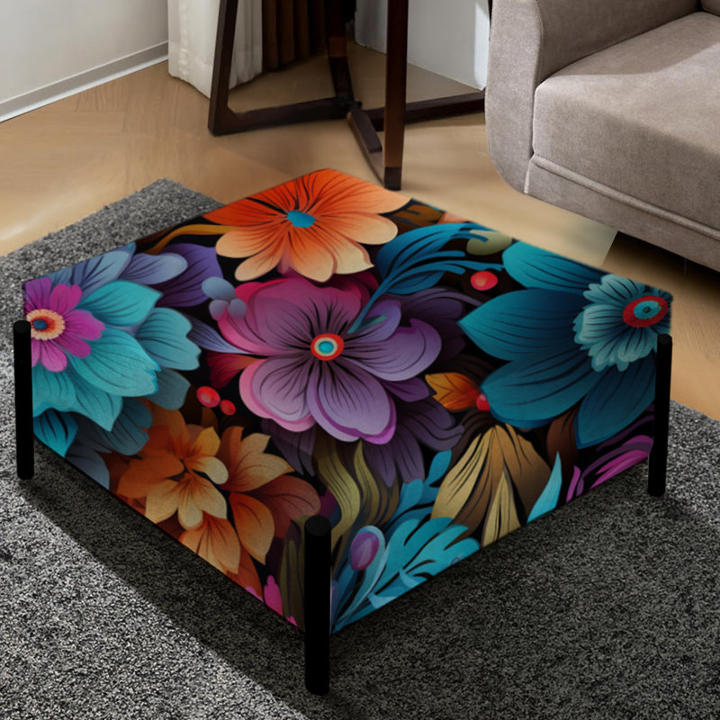 Motif éclectique de style mandala boho - grand repose-pieds à motif cachemire