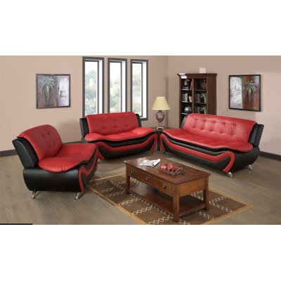 Ensemble de salon en similicuir 3 pièces