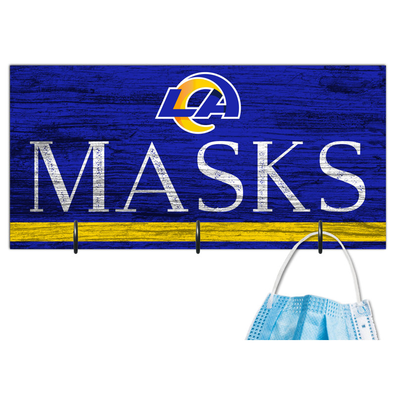 3 - Hook Wall Mounted Coat Rack, Los Angeles Rams