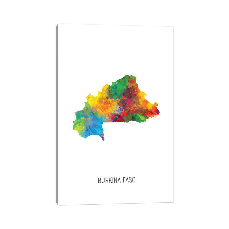 «Burkinabé Map» par Michael Tompsett, impression sur toile tendue, H 12 po x l 8 po x P 0,75 po