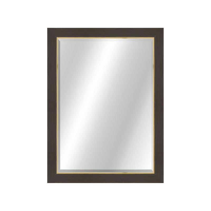 Town & Country Solid Wood Rectangle Wall Mirror, 45.5" x 35.5", Brown/Silver